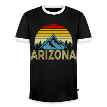 Arizona State Sedona Phoenix Grand Canyon AZ - Men's Ringer Shirt - black/white - Front - AI Model Female 172 light (172cm) & AI Model Male 178 light (178cm)