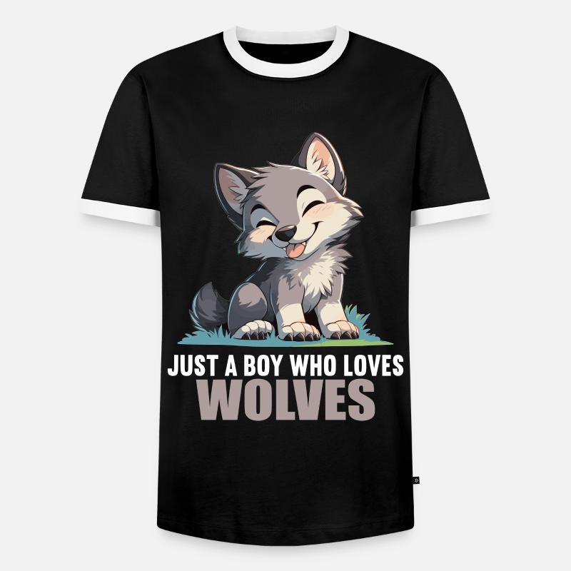 Wolves Wolf - Men's Ringer Shirt - black/white