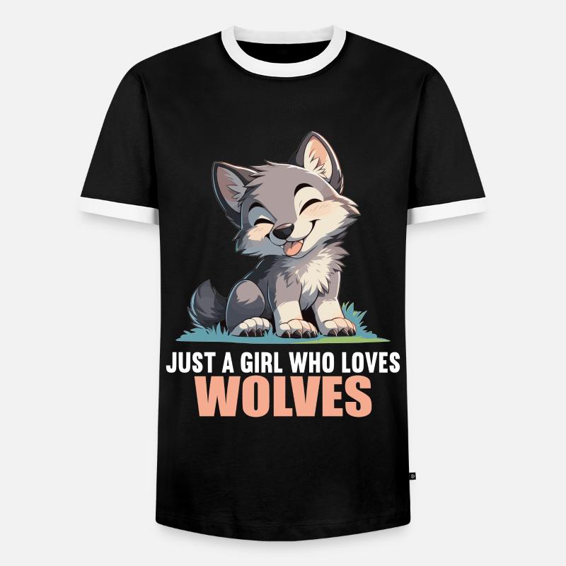 Wolves Wolf - Men's Ringer Shirt - black/white