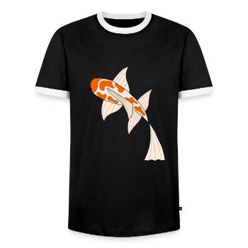 Koi - Männer Kontrast-T-Shirt - Schwarz/Weiß - Vorne - AI Model Female 172 light (172cm) & AI Model Male 178 light (178cm)