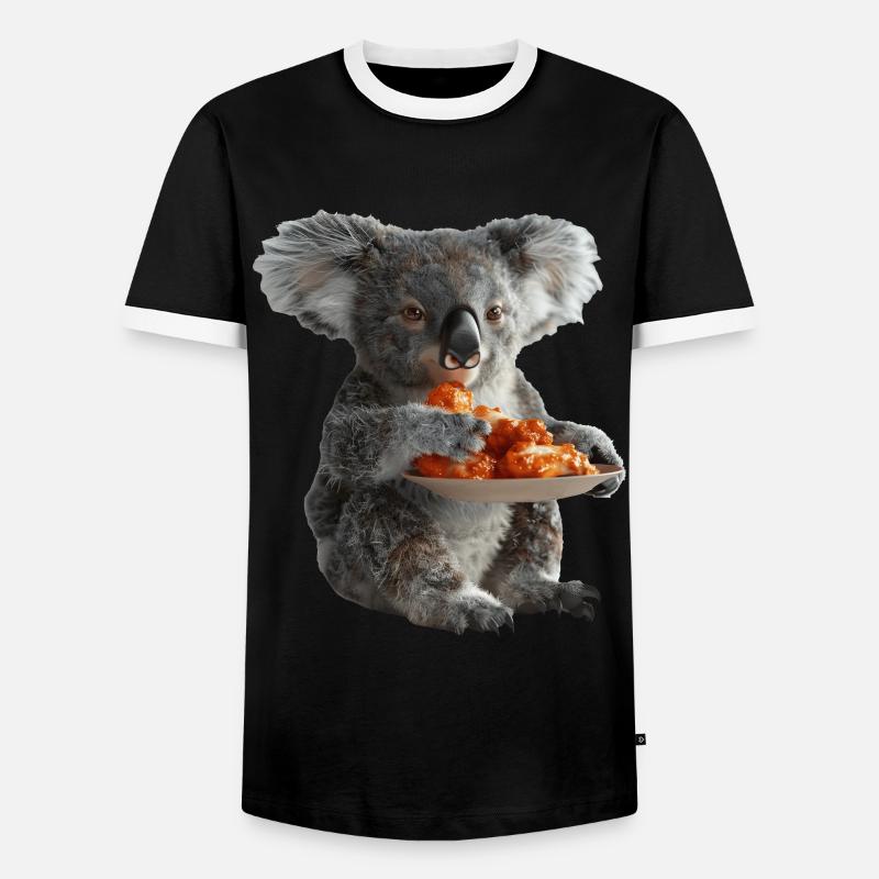 Koala - Men's Ringer Shirt - black/white