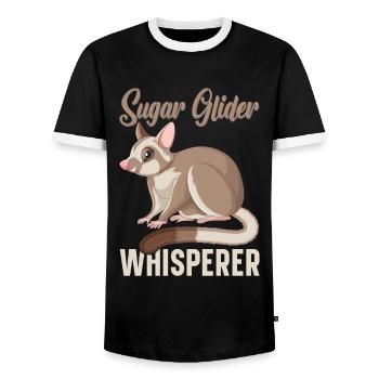 Flying Squirrel Suger Glider Short-headed Glider - Men's Ringer Shirt - black/white - Front - AI Model Female 172 light (172cm) & AI Model Male 178 light (178cm)