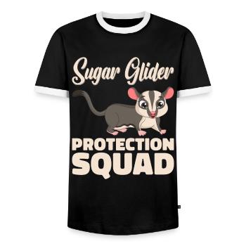 Flying Squirrel Suger Glider Short-headed Glider - Men's Ringer Shirt - black/white - Front - AI Model Female 172 light (172cm) & AI Model Male 178 light (178cm)