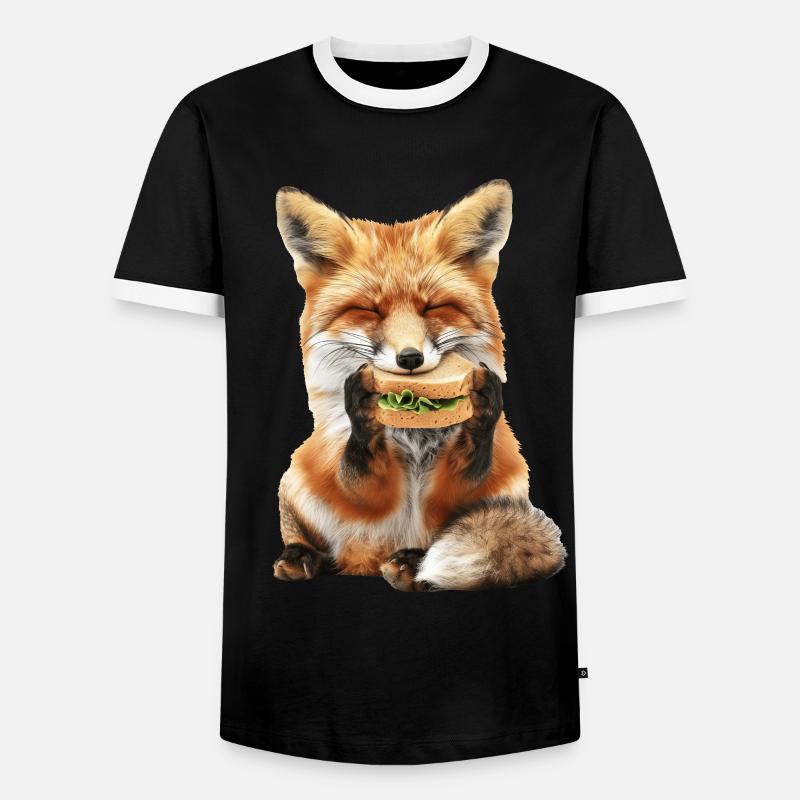 Fuchs - Männer Kontrast-T-Shirt - Schwarz/Weiß