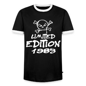 Limited Edition 1983 Birthday Born 1983 - Men's Ringer Shirt - black/white - Front - AI Model Female 172 light (172cm) & AI Model Male 178 light (178cm)