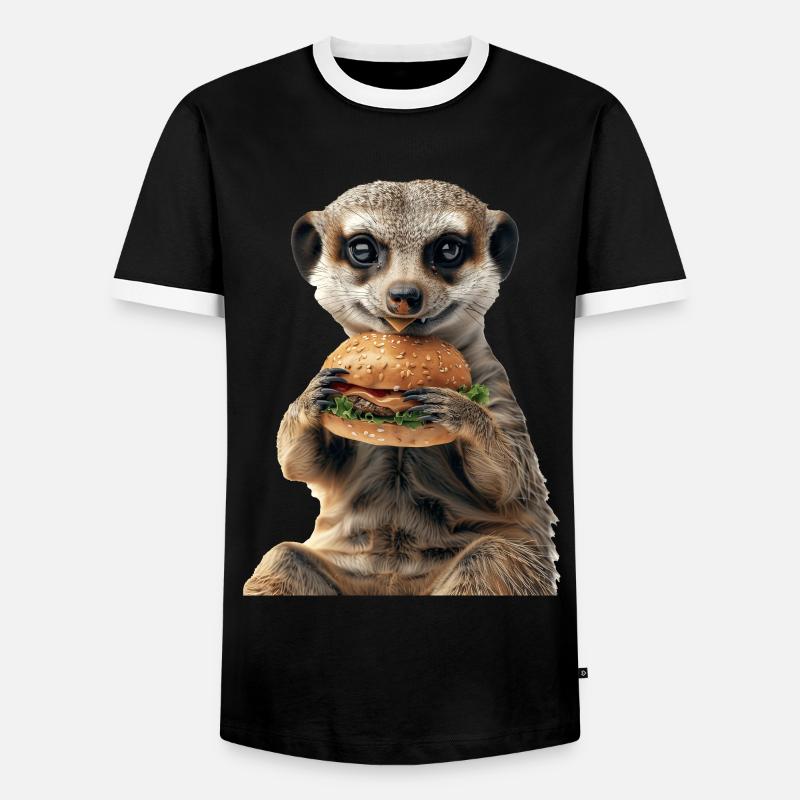 Erdmännchen - Männer Kontrast-T-Shirt - Schwarz/Weiß