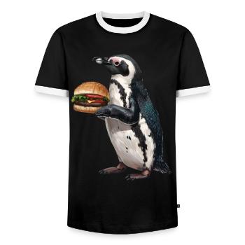 Pingouin - T-shirt contrasté Homme - noir/blanc - Devant - AI Model Female 172 light (172cm) & AI Model Male 178 light (178cm)