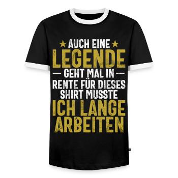 Legende Ruhestand Lustiges Motiv Rentner - Männer Kontrast-T-Shirt - Schwarz/Weiß - Vorne - AI Model Female 172 light (172cm) & AI Model Male 178 light (178cm)