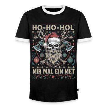 Ho Ho Prenons un hydromel - T-shirt contrasté Homme - noir/blanc - Devant - AI Model Female 172 light (172cm) & AI Model Male 178 light (178cm)