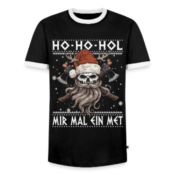 Ho Ho Prenons un hydromel - T-shirt contrasté Homme - noir/blanc - Devant - AI Model Female 172 light (172cm) & AI Model Male 178 light (178cm)