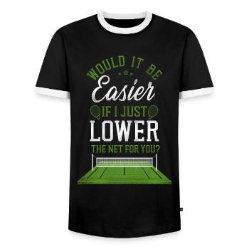 drôle de raquette de joueur de tennis - T-shirt contrasté Homme - noir/blanc - Devant - AI Model Female 172 light (172cm) & AI Model Male 178 light (178cm)