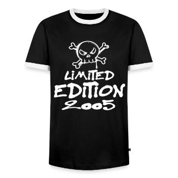 Edition Limitée 2005 Anniversaire 2005 Naissance - T-shirt contrasté Homme - noir/blanc - Devant - AI Model Female 172 light (172cm) & AI Model Male 178 light (178cm)