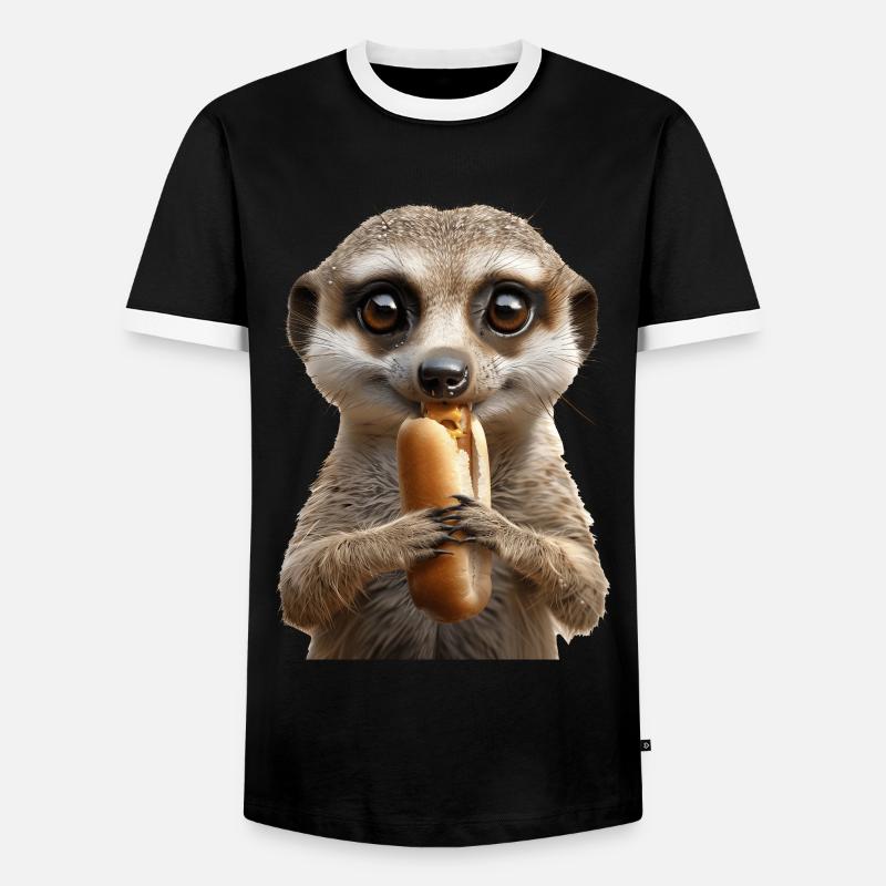 Erdmännchen - Männer Kontrast-T-Shirt - Schwarz/Weiß