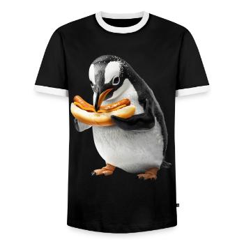 Pingouin - T-shirt contrasté Homme - noir/blanc - Devant - AI Model Female 172 light (172cm) & AI Model Male 178 light (178cm)