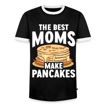 Pancakes Breakfast Food Lover - Men's Ringer Shirt - black/white - Front - AI Model Female 172 light (172cm) & AI Model Male 178 light (178cm)