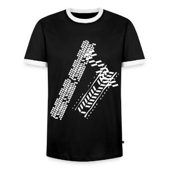 Tire tread tires Wheels Wheel change - Men's Ringer Shirt - black/white - Front - AI Model Female 172 light (172cm) & AI Model Male 178 light (178cm)