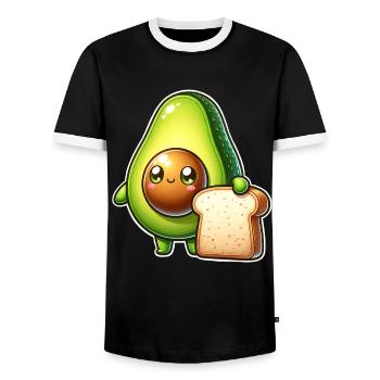 Avocado Toast - Men's Ringer Shirt - black/white - Front - AI Model Female 172 light (172cm) & AI Model Male 178 light (178cm)