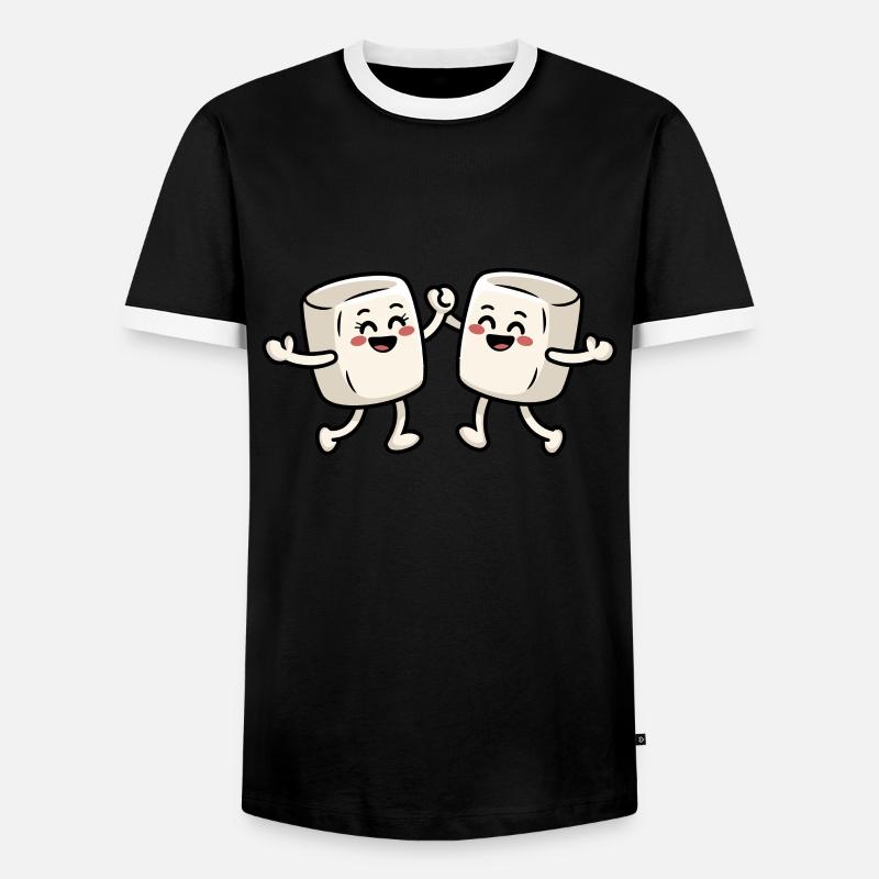 Dancing Marshmallow - Men's Ringer Shirt - black/white