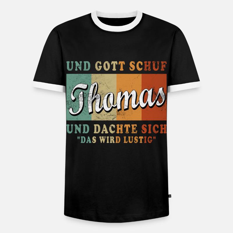 Thomas Lustiger Spruch Vorname Name Thomas - Männer Kontrast-T-Shirt - Schwarz/Weiß