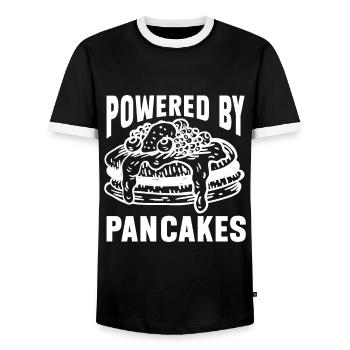 Pancakes Breakfast Food Lover - Men's Ringer Shirt - black/white - Front - AI Model Female 172 light (172cm) & AI Model Male 178 light (178cm)