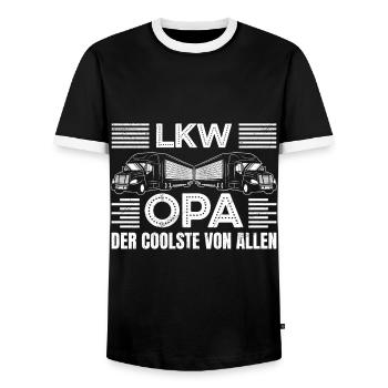 LKW OPA DER COOLSTE VON ALLEN Lustiges - Männer Kontrast-T-Shirt - Schwarz/Weiß - Vorne - AI Model Female 172 light (172cm) & AI Model Male 178 light (178cm)