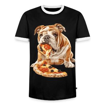 Bouledogue - T-shirt contrasté Homme - noir/blanc - Devant - AI Model Female 172 light (172cm) & AI Model Male 178 light (178cm)