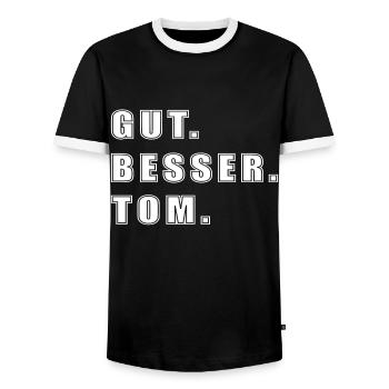 Tom Name Spruch Geschenk Vorname Tom - Männer Kontrast-T-Shirt - Schwarz/Weiß - Vorne - AI Model Female 172 light (172cm) & AI Model Male 178 light (178cm)