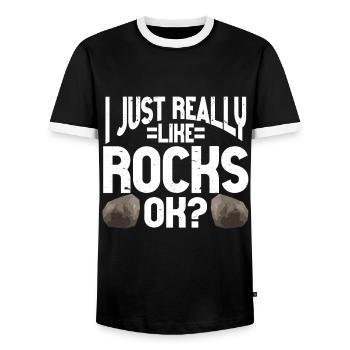 Rock Collector Geology Geologist - Männer Kontrast-T-Shirt - Schwarz/Weiß - Vorne - AI Model Female 172 light (172cm) & AI Model Male 178 light (178cm)