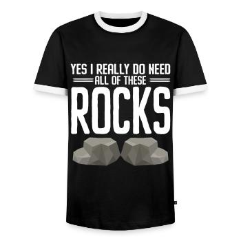 Rock Collector Geology Geologist - Männer Kontrast-T-Shirt - Schwarz/Weiß - Vorne - AI Model Female 172 light (172cm) & AI Model Male 178 light (178cm)
