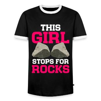 Rock Collector Geology Geologist - Männer Kontrast-T-Shirt - Schwarz/Weiß - Vorne - AI Model Female 172 light (172cm) & AI Model Male 178 light (178cm)
