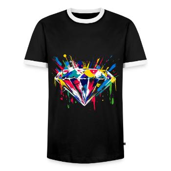 Accessoires pour Diamond Art Diamond Painter - T-shirt contrasté Homme - noir/blanc - Devant - AI Model Female 172 light (172cm) & AI Model Male 178 light (178cm)