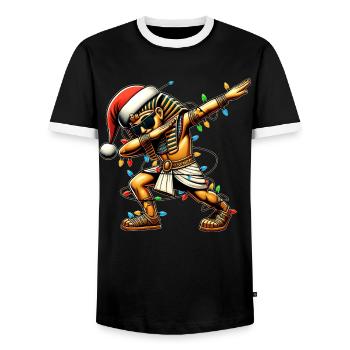 Dabbing Pharao König Tut Sonnenbrille Cute Weihnac - Männer Kontrast-T-Shirt - Schwarz/Weiß - Vorne - AI Model Female 172 light (172cm) & AI Model Male 178 light (178cm)