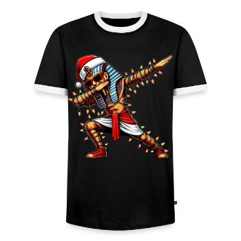 Dabbing Pharaon Roi Tut Lunettes de soleil Cute Weihnac - T-shirt contrasté Homme - noir/blanc - Devant - AI Model Female 172 light (172cm) & AI Model Male 178 light (178cm)