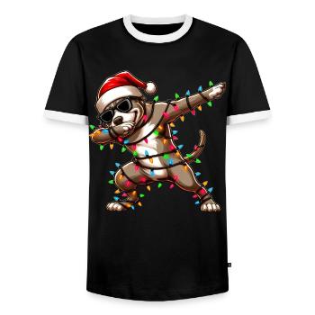 Lunettes de soleil à pois Pitbull Pittie Cute Weih - T-shirt contrasté Homme - noir/blanc - Devant - AI Model Female 172 light (172cm) & AI Model Male 178 light (178cm)