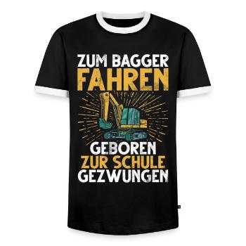 Baggerfahrer Lustige Bauarbeiter Beruf Excavator - Männer Kontrast-T-Shirt - Schwarz/Weiß - Vorne - AI Model Female 172 light (172cm) & AI Model Male 178 light (178cm)