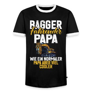 Baggerfahrer Lustige Bauarbeiter Beruf Excavator - Männer Kontrast-T-Shirt - Schwarz/Weiß - Vorne - AI Model Female 172 light (172cm) & AI Model Male 178 light (178cm)