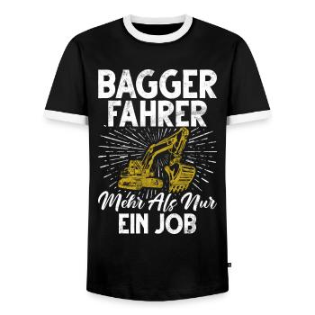 Baggerfahrer Lustige Bauarbeiter Beruf Excavator - Männer Kontrast-T-Shirt - Schwarz/Weiß - Vorne - AI Model Female 172 light (172cm) & AI Model Male 178 light (178cm)