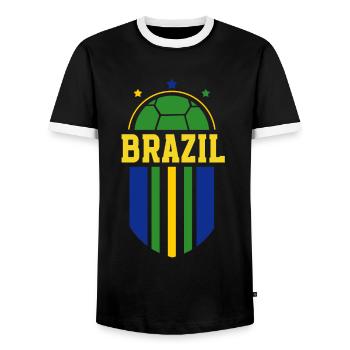 Brasilien Brazil shirt Brasilianer Rio de Janeirao - Männer Kontrast-T-Shirt - Schwarz/Weiß - Vorne - AI Model Female 172 light (172cm) & AI Model Male 178 light (178cm)