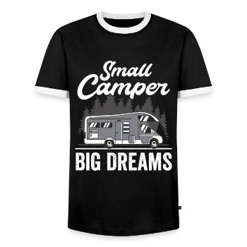 Motorhome accessories Pop-up camper - Men's Ringer Shirt - black/white - Front - AI Model Female 172 light (172cm) & AI Model Male 178 light (178cm)
