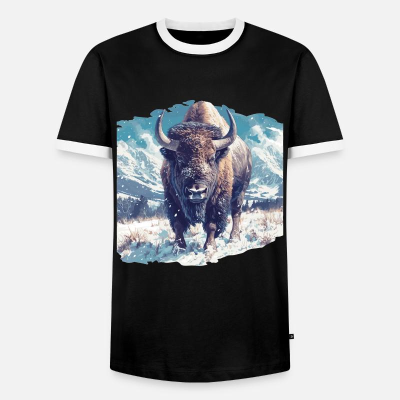 Bisons Bison - Männer Kontrast-T-Shirt - Schwarz/Weiß