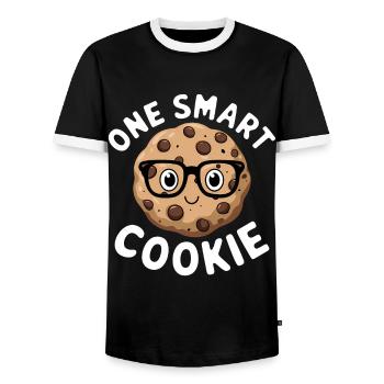 Cookies Saying Chocolate Cookies Funny Cookie Gift - Men's Ringer Shirt - black/white - Front - AI Model Female 172 light (172cm) & AI Model Male 178 light (178cm)
