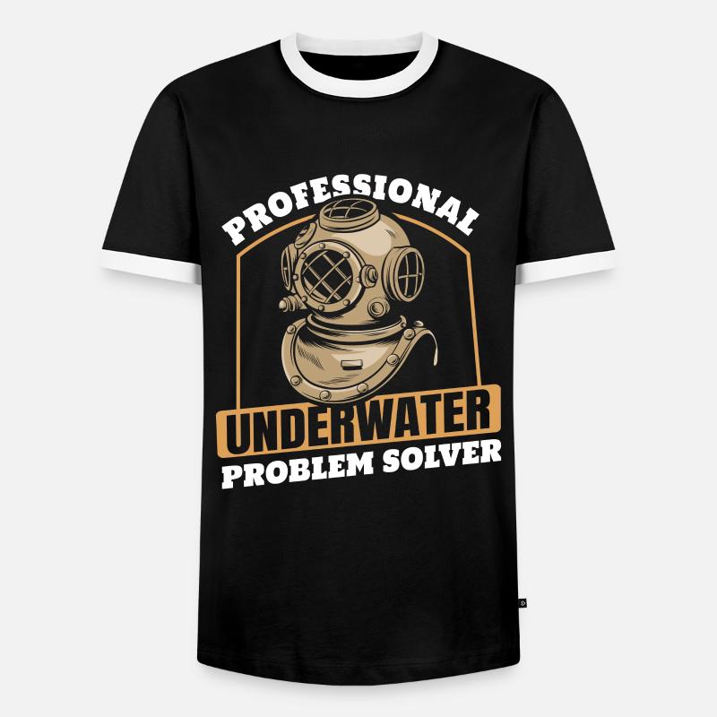 Berufstaucher - Männer Kontrast-T-Shirt - Schwarz/Weiß