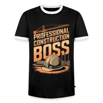Contremaître en construction - T-shirt contrasté Homme - noir/blanc - Devant - AI Model Female 172 light (172cm) & AI Model Male 178 light (178cm)