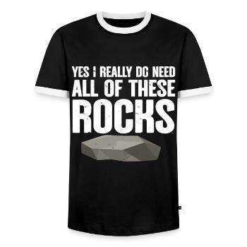 Rock Collector Geology Geologist - Männer Kontrast-T-Shirt - Schwarz/Weiß - Vorne - AI Model Female 172 light (172cm) & AI Model Male 178 light (178cm)