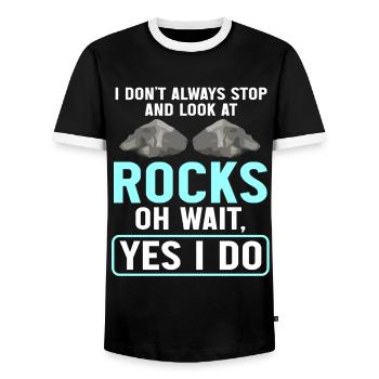 Rock Collector Geology Geologist - Männer Kontrast-T-Shirt - Schwarz/Weiß - Vorne - AI Model Female 172 light (172cm) & AI Model Male 178 light (178cm)