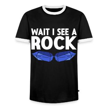 Rock Collector Geology Geologist - Männer Kontrast-T-Shirt - Schwarz/Weiß - Vorne - AI Model Female 172 light (172cm) & AI Model Male 178 light (178cm)