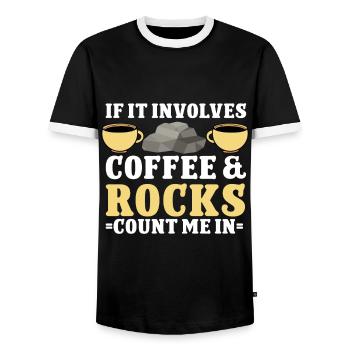 Rock Collector Geology Geologist - Männer Kontrast-T-Shirt - Schwarz/Weiß - Vorne - AI Model Female 172 light (172cm) & AI Model Male 178 light (178cm)