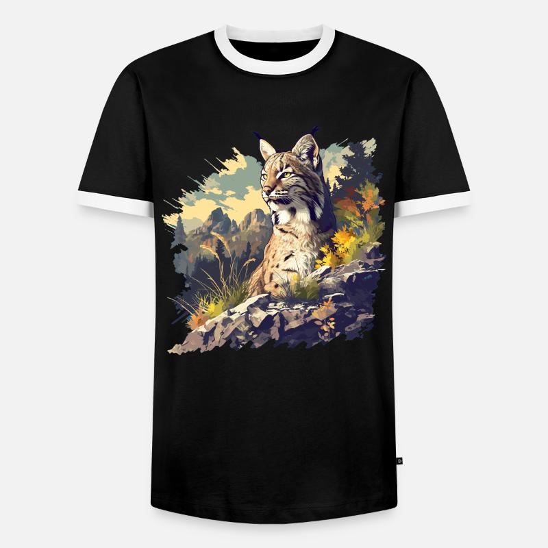 Bobcats Rotluchse Rotluchs Luchs - Männer Kontrast-T-Shirt - Schwarz/Weiß