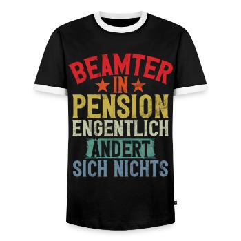 Légende de la retraite Drôle de pension Pension Retraité - T-shirt contrasté Homme - noir/blanc - Devant - AI Model Female 172 light (172cm) & AI Model Male 178 light (178cm)