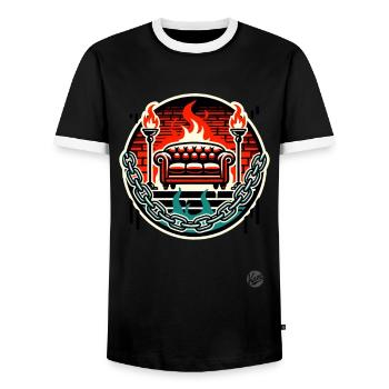 Le canapé - T-shirt contrasté Homme - noir/blanc - Devant - AI Model Female 172 light (172cm) & AI Model Male 178 light (178cm)